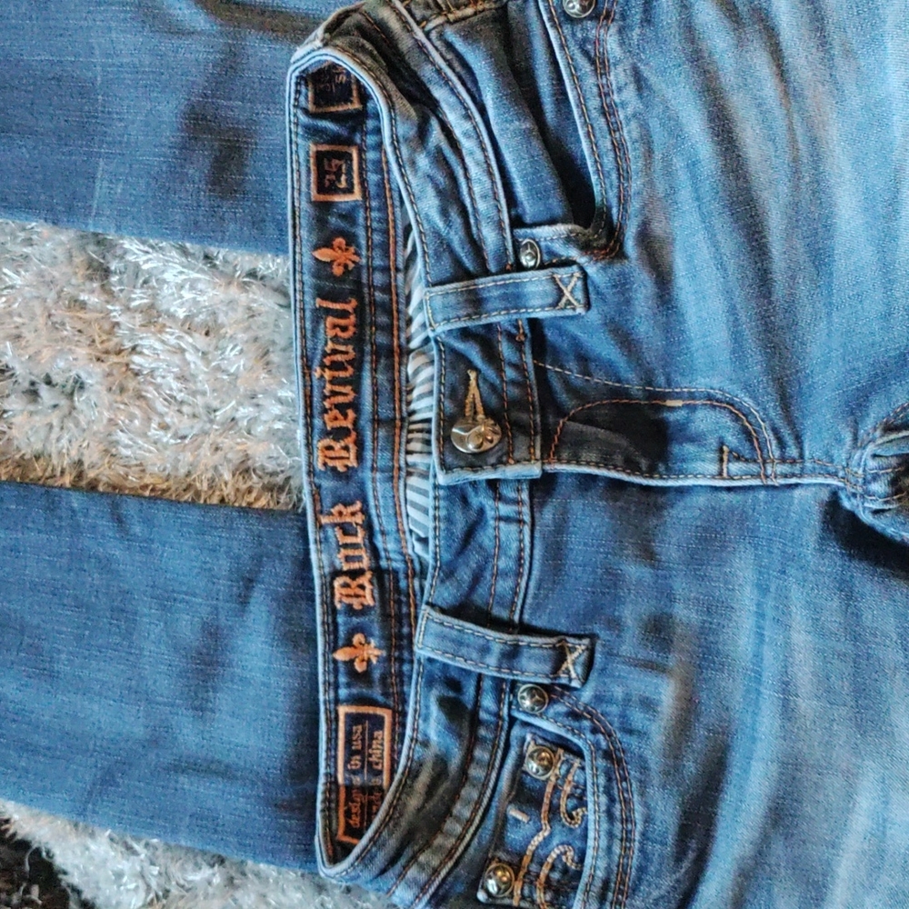 ROCK REVIVAL WESTERN STYLE 🫶🏼 JESSICA SKINNY JEANS👀W25 - Picture 1 of 10